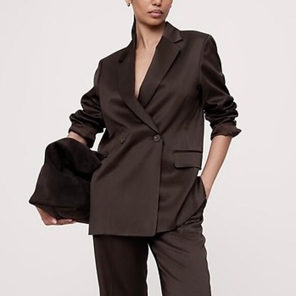 Banana Republic Jackets & Blazers - Banana Republic Double Breasted Satin Blazer